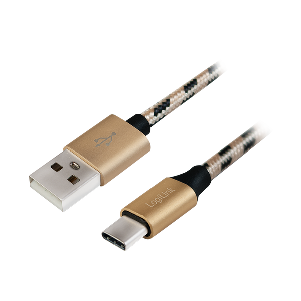 LogiLink Sync & Ladekabel, USB 2.0 A-Stecker zu USB-C Stecker, 1m