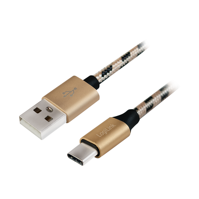LogiLink Sync & Ladekabel, USB 2.0 A-Stecker zu USB-C Stecker, 1m