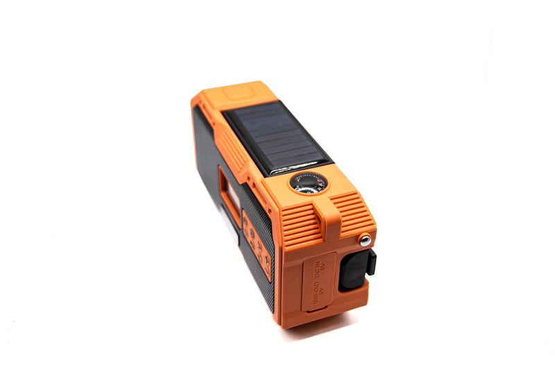Emissimo Tec Naranya DAB+ radio de emergencia radio de manivela radio solar power bank linterna USB-C naranja