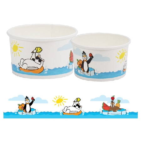 Copas de helado de cartón + PE, motivo “POLAR” - capacidad: 120 ml / 4 oz - 250 piezas