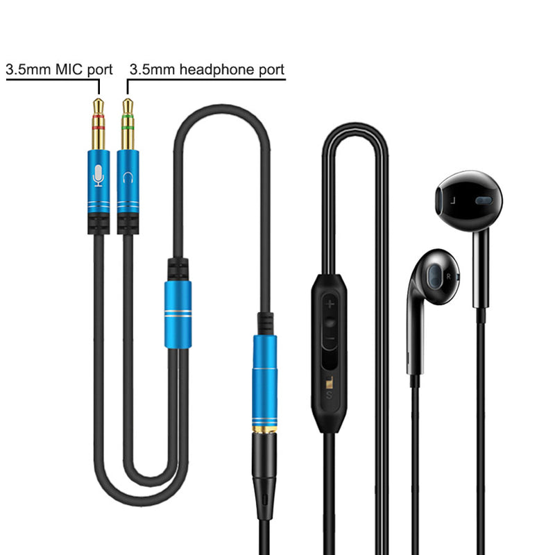 cable adaptador emissimo divisor de audio para auriculares adaptador en Y [1 enchufe jack de 3,5 mm a 2 enchufes jack]