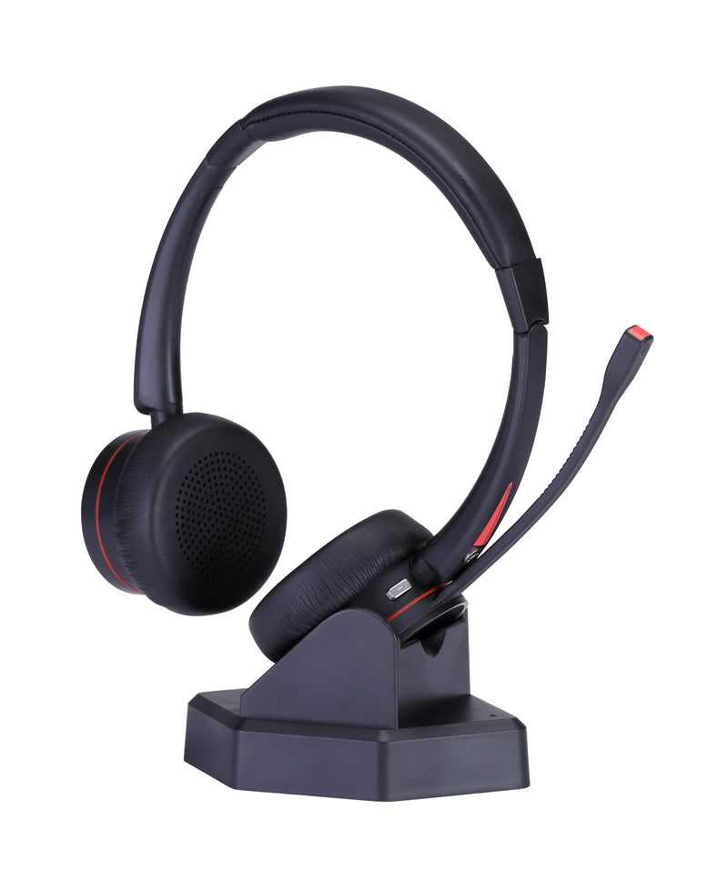 emissimo Bluetooth Headset BTH20, Bluetooth Headset Ladestation, PC Headset Mikrofon 30m