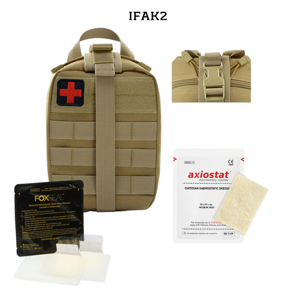 Policía militar IFAK Trauma Kit "IFAK2" Primeros auxilios incluido Molle Outdoor (9 piezas)