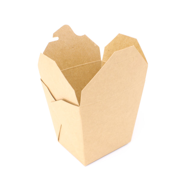 Envases para llevar de cartón marrón revestido - Dimensiones: 76 x 58 x 85 mm - 16 oz - Paquete de 25