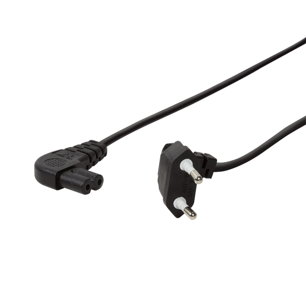 Cable de alimentación LogiLink, enchufe europeo de 90° a toma de electrodomésticos pequeños IEC C7 90°, 0,75 m, negro