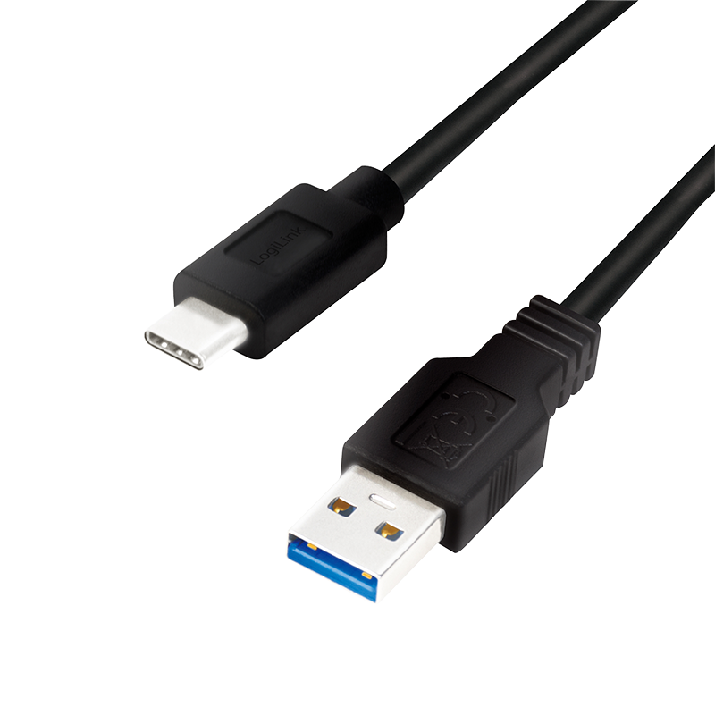 Cable LogiLink USB 3.2 Gen1x1, USB-A macho a USB-C macho, 0,15 m