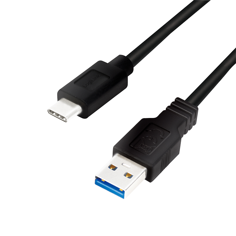 LogiLink USB 3.2 Gen1x1 Kabel, USB-A Stecker auf USB-C Stecker, 3m