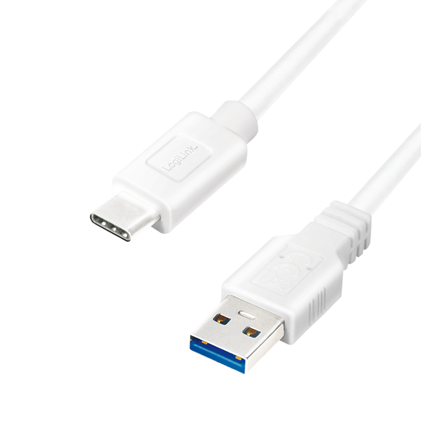 LogiLink USB 3.2 Gen1x1 Kabel, USB-A Stecker auf USB-C Stecker, 0,15m