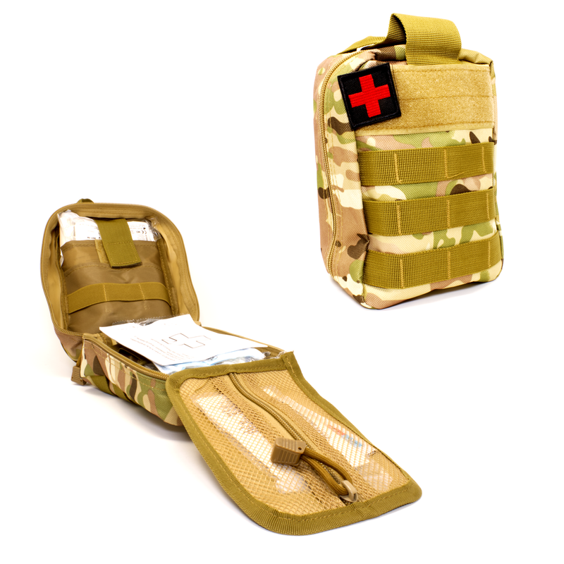 First Aid Kit taktische Tasche, EMT Erste Hilfe Notfalltasche Camouflage grün (34-teilig)
