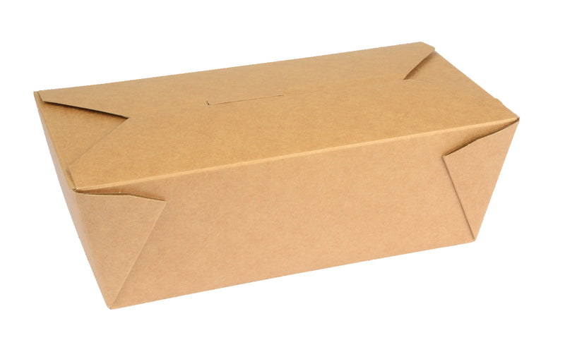Envases para llevar cartón revestido marrón biodegradable 197x140x63mm 1960 ml/66oz 50 piezas