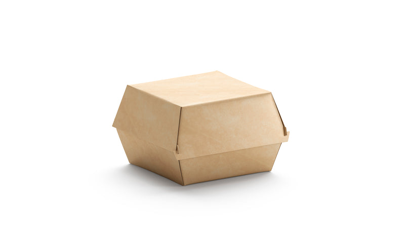 Kraft Burger Box, cajas para hamburguesas, hamburguesas, sándwiches calientes 208 x 69 mm h 72 mm - 50 piezas
